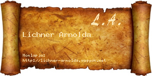 Lichner Arnolda névjegykártya
